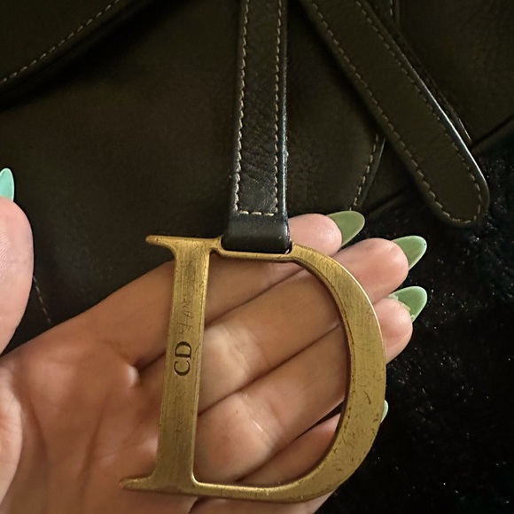 * DISCOUNTED PRE CHRISTMAS SALE**AUTHENTIC 💯 2002 DIOR SADDLE BLACK LEATHER BAG - Picture 5 of 10